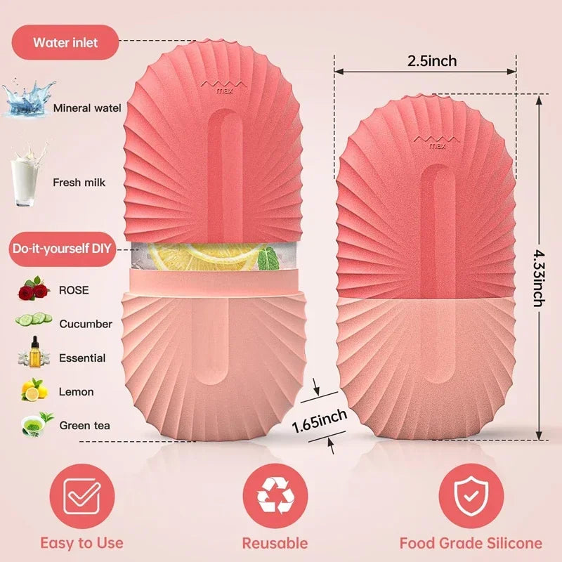 Ice Facial Roller and Silicone Mold, Cryogenic Beauty Massage to Reduce Pores, De-puff Eyes and Rejuvenate Skin