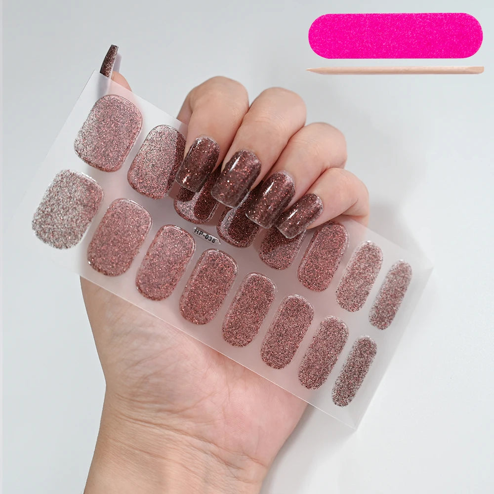 Semi-Cured Gel Nail Wraps with French Tips, Long Lasting for Nail Art & Extensions