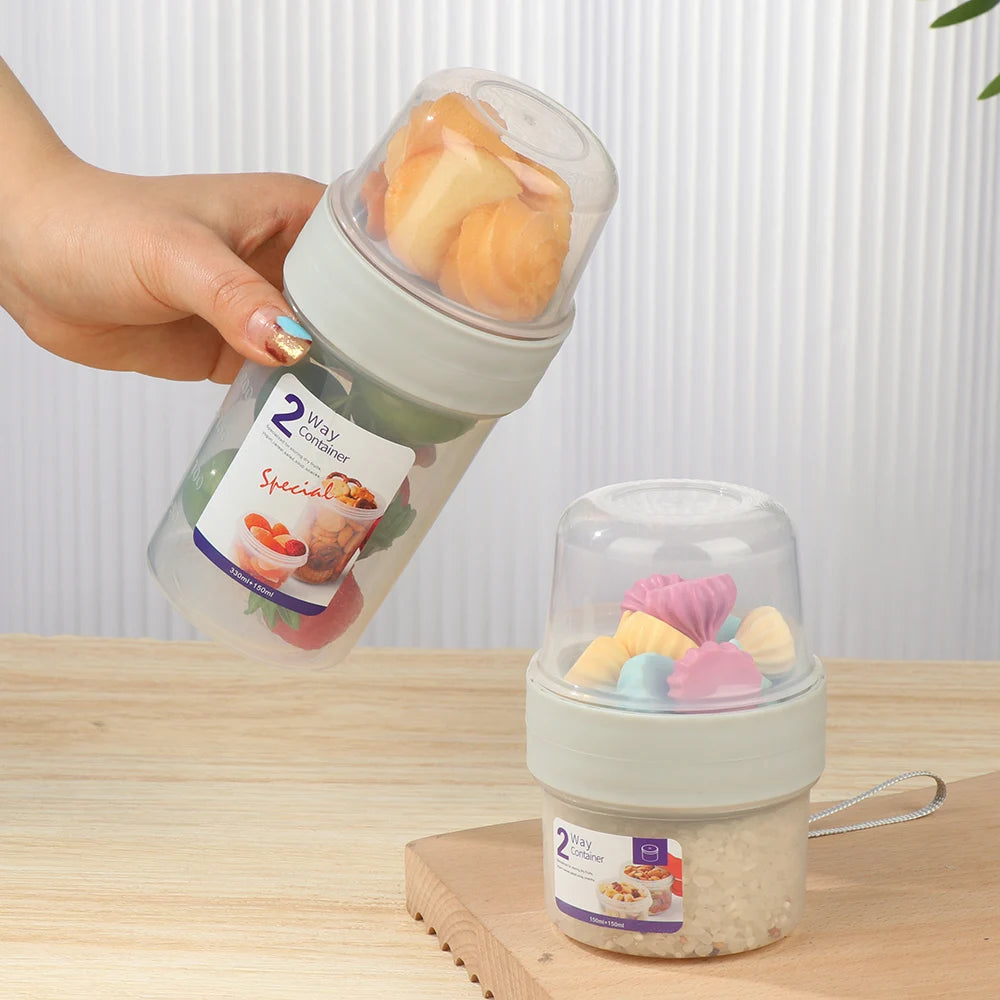 Portable and Multipurpose Airtight Two-Tier Food Container
