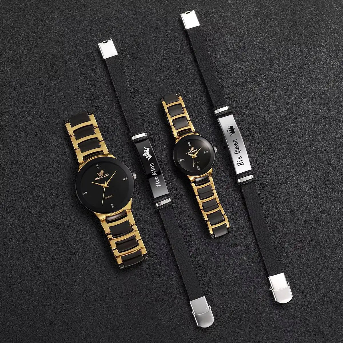 Couple watch set stainless steel bracelets