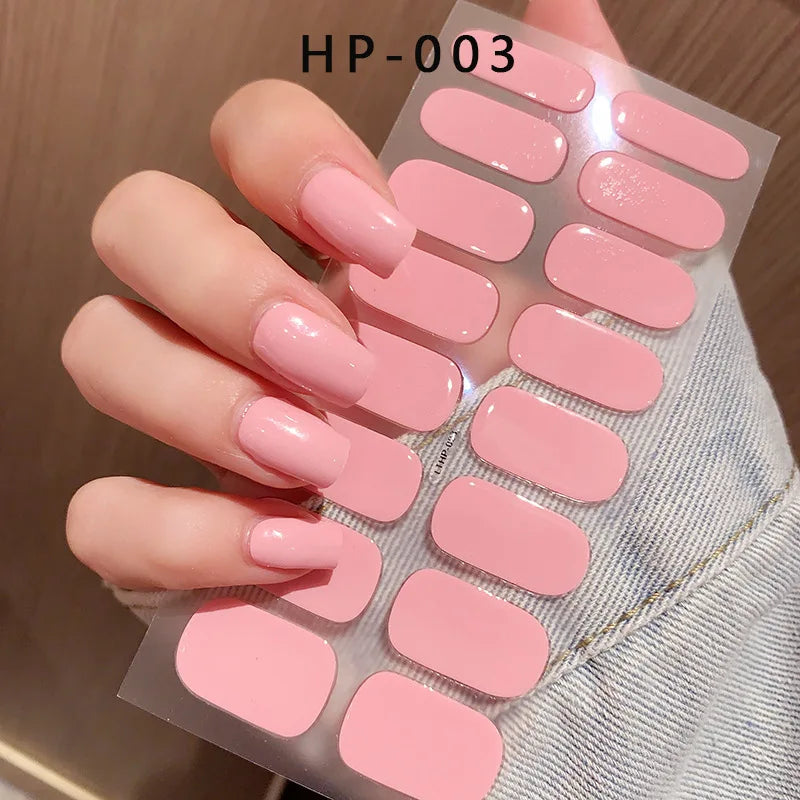 Semi-Cured Gel Nail Wraps with French Tips, Long Lasting for Nail Art & Extensions