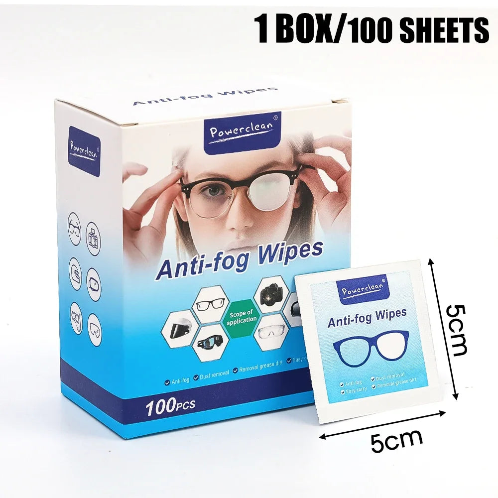 10/100 Pcs. Disposable Anti-Fog Anti-Fog Dust Remover Lens Cleaning Wipes for Sunglasses and Phone Screens