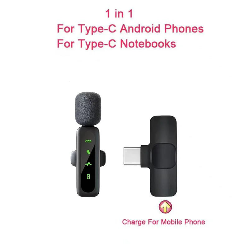 Wireless Lavalier Microphone for iPhone & Android, Portable Mic for Live Streaming & Gaming