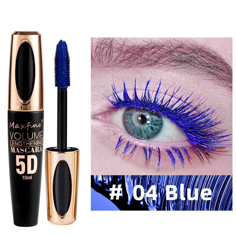 5D Silk Mascara, Waterproof for Lengthening & Volumizing Black Lashes