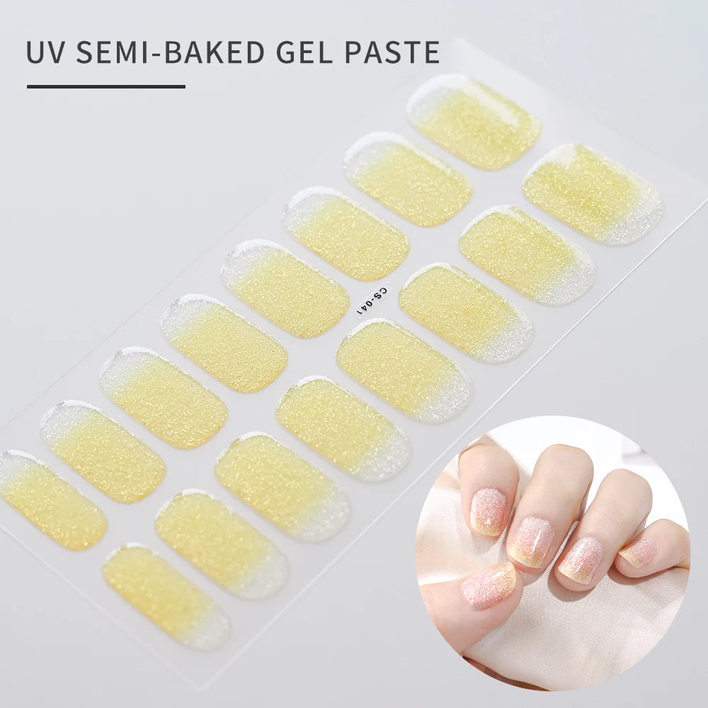 Semi-Cured Gel Nail Wraps with French Tips, Long Lasting for Nail Art & Extensions