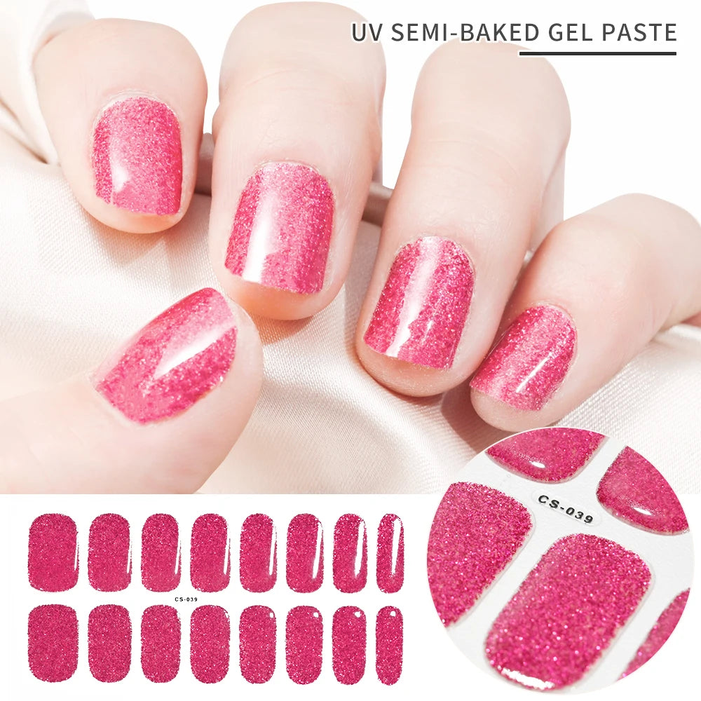 Semi-Cured Gel Nail Wraps with French Tips, Long Lasting for Nail Art & Extensions