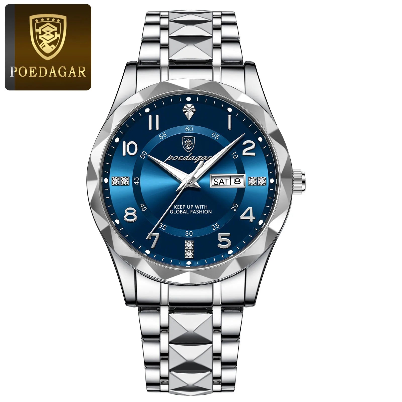 Men's sports watch stainless steel bracelet