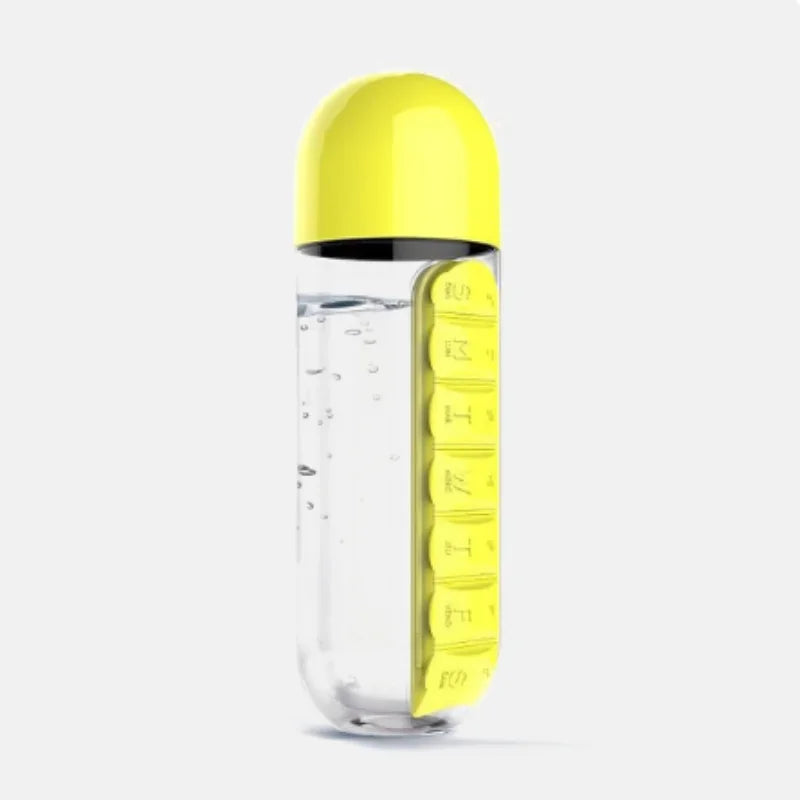 Water Bottle with Pill Organizer | 7 Day 600ml