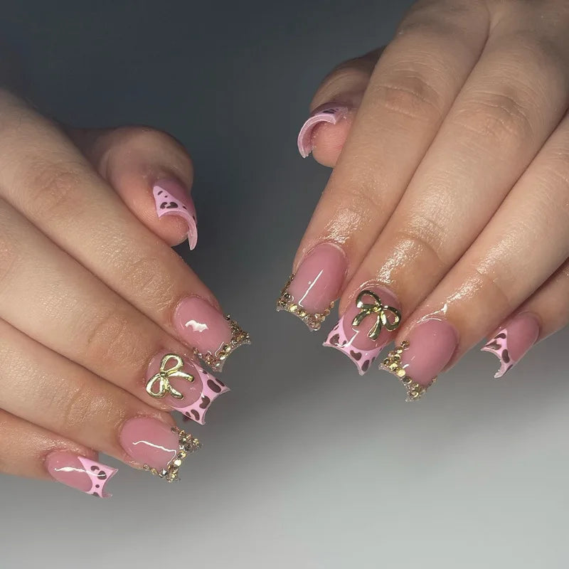 Duck shaped press on nails punk style