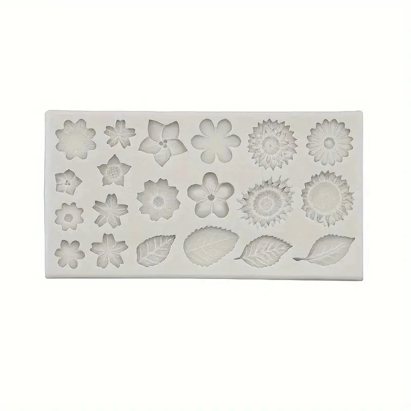 Floral silicone mold with rose shapes