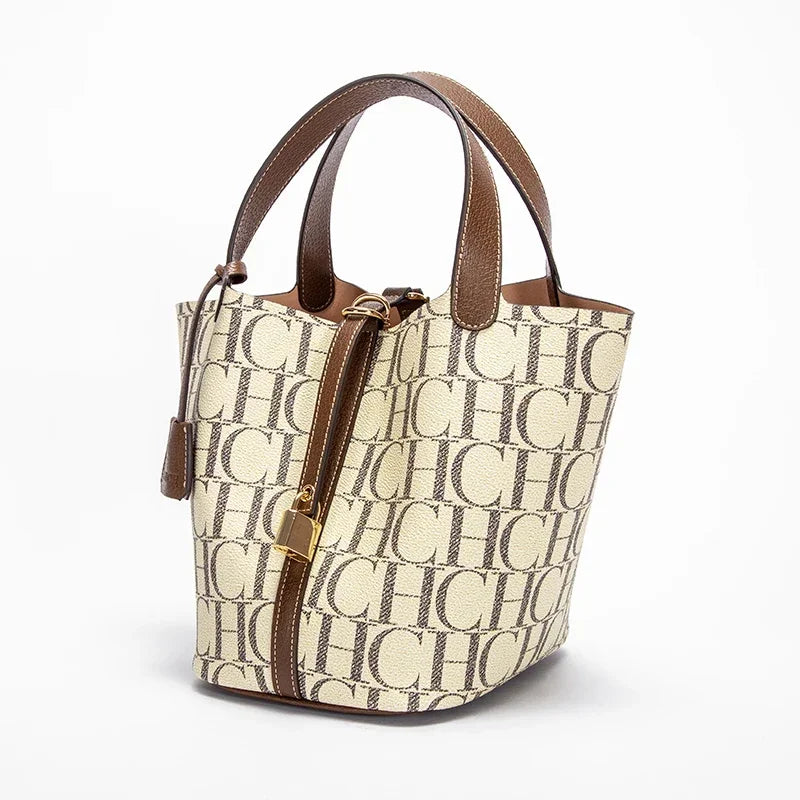 Large Capacity Women's Handbag, Work and Travel Tote Bag, Stylish Shoulder Bag with Monogram Design and Premium Texture