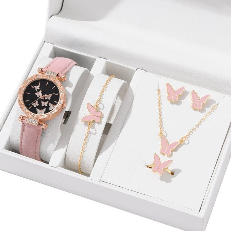Butterfly jewelry set for women 5 in 1