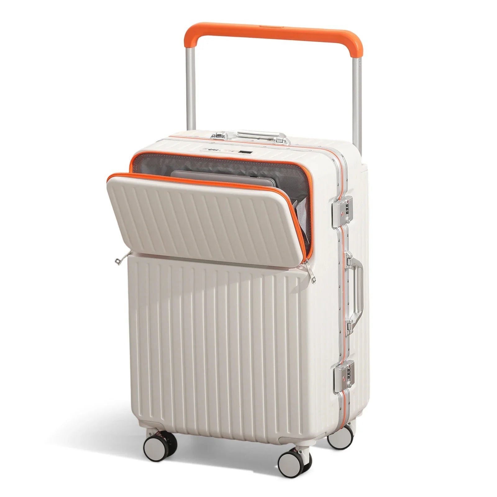 Hard shell travel suitcase with TSA lock