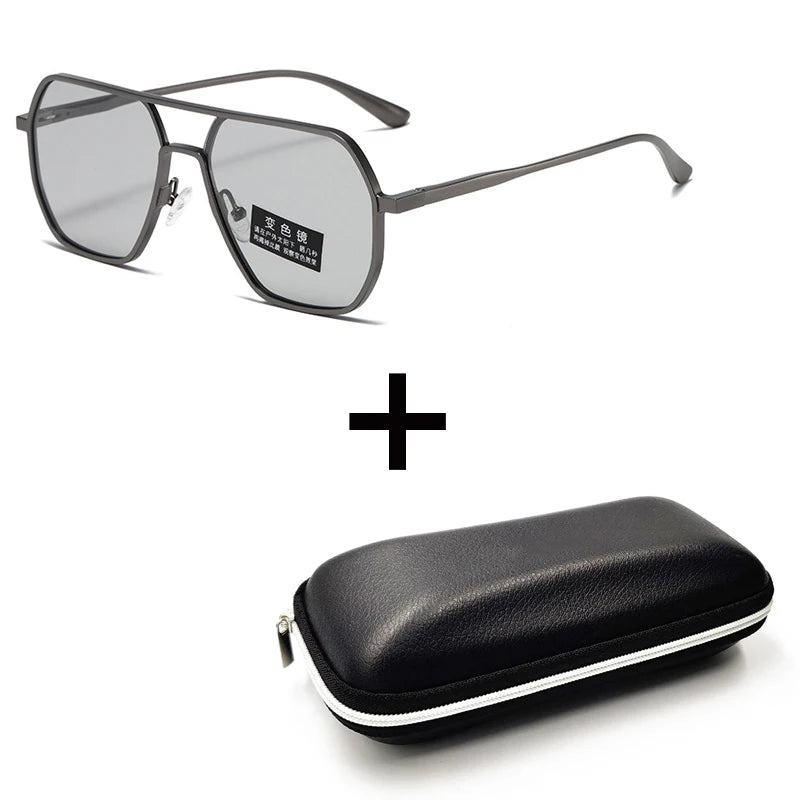 Unisex Metal Photochromic Sunglasses - Polarized with UV400 Protection