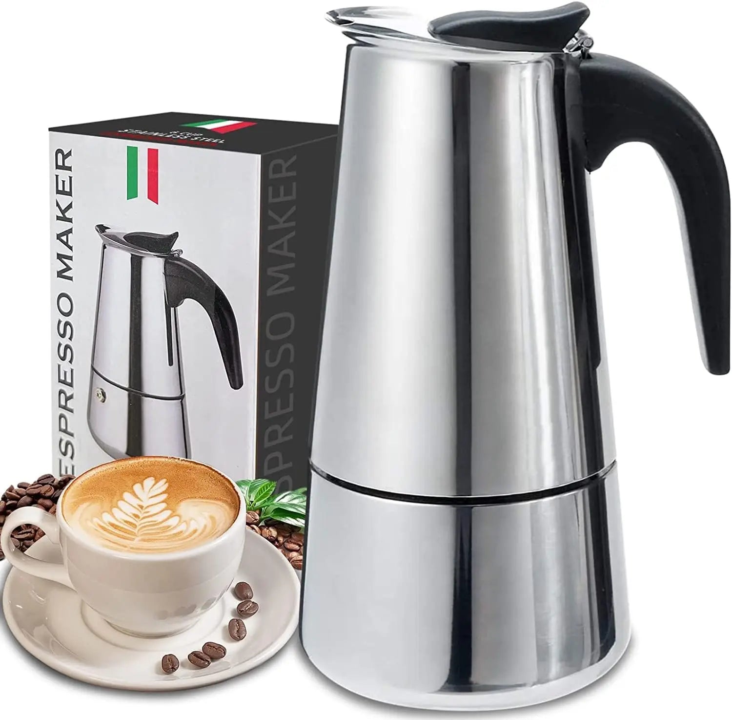 Italian espresso coffee maker moka pot