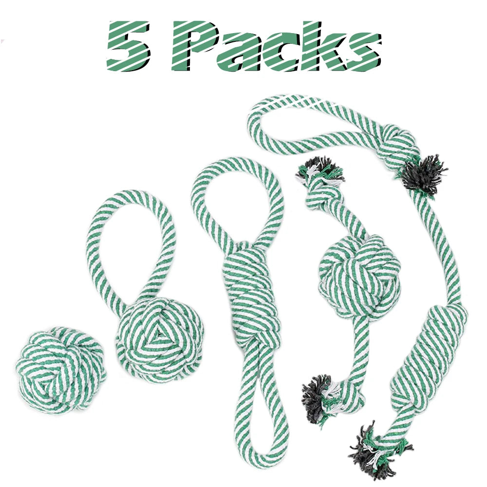 Set of 12 Rope Dog Toys | Dental Cleaning and Chewing Toys | Durable Outdoor Toy