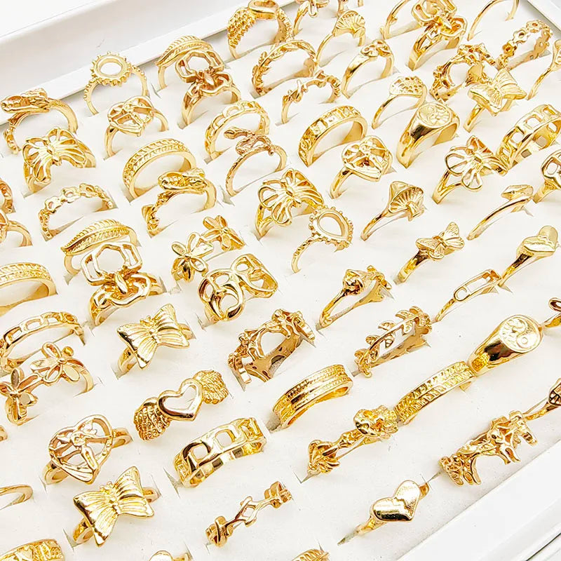 30pcs Alloy Ring Set for Women, Flower, Skull & Animal Designs