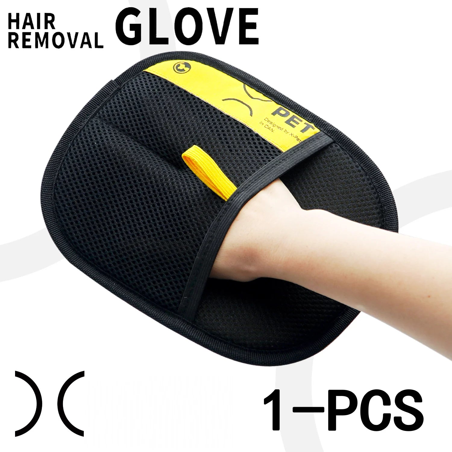 2-in-1 Pet Grooming Glove | Electrostatic Hair Remover Brush and Lint Roller | Reusable and Washable Tool for Cats and Dogs