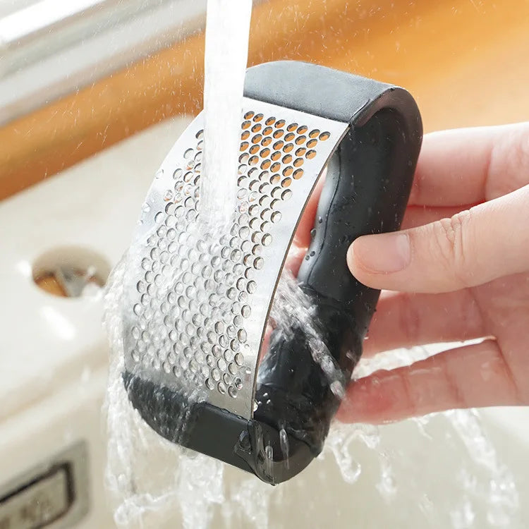 Stainless steel garlic press manual crusher