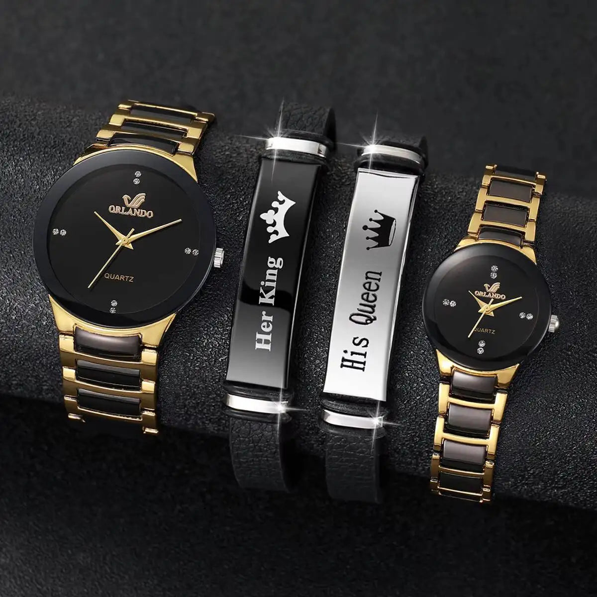 Couple watch set stainless steel bracelets