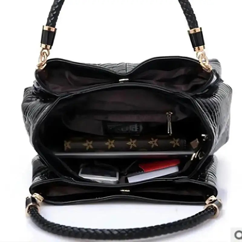 Women's Tote Bag with Crocodile Print
