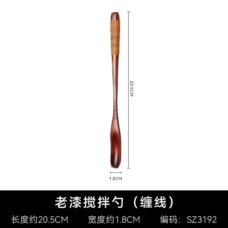 Wooden spoon with long handle for coffee