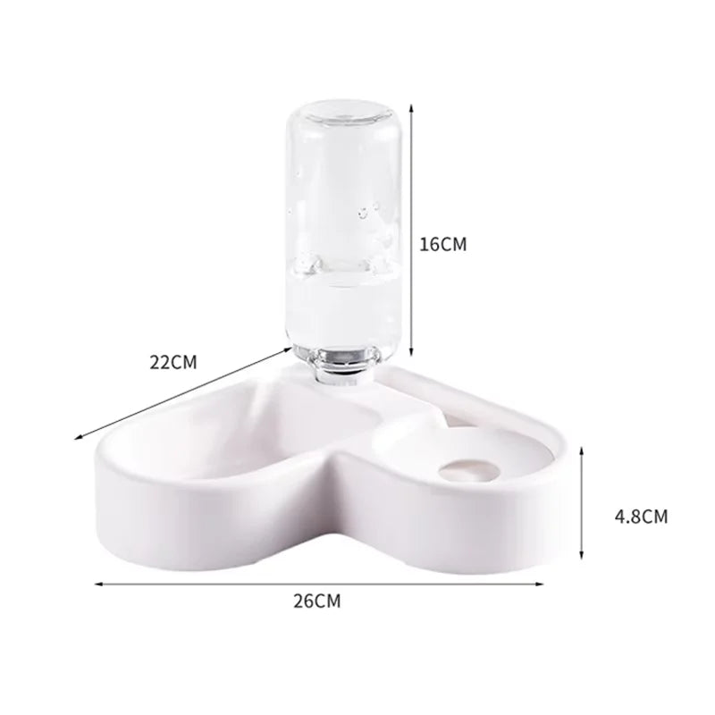Double Feeder for Dogs and Cats, Food and Water Bowl Set with Non-Slip Waterproof Base, Pet Accessory