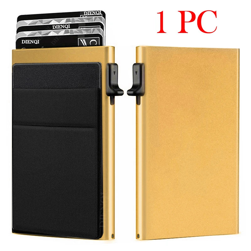 Metal Card Holder with RFID Blocking - Minimalist and Slim Wallet for Men