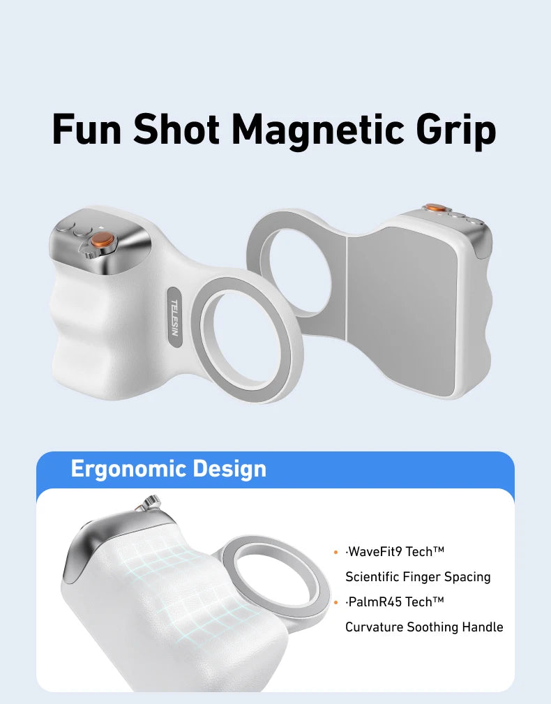 Magnetic phone grip with remote control