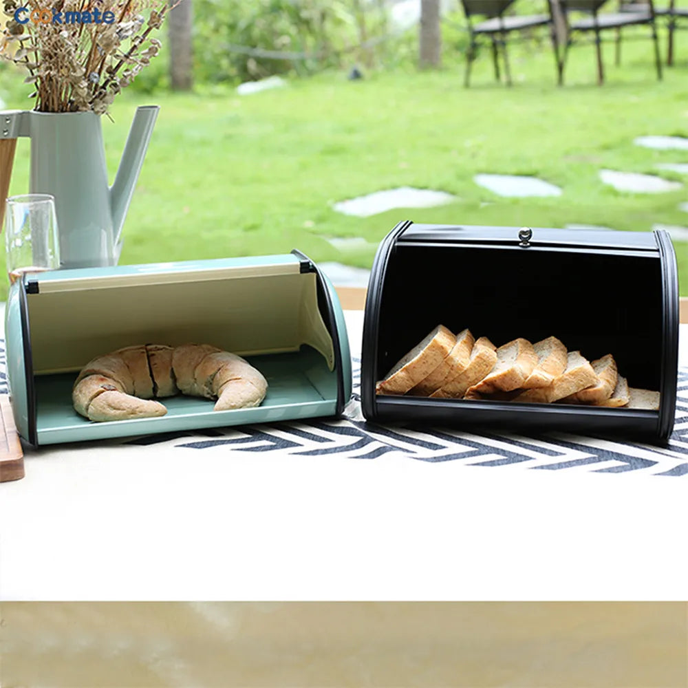 Large and Elegant Metal Bread Bin