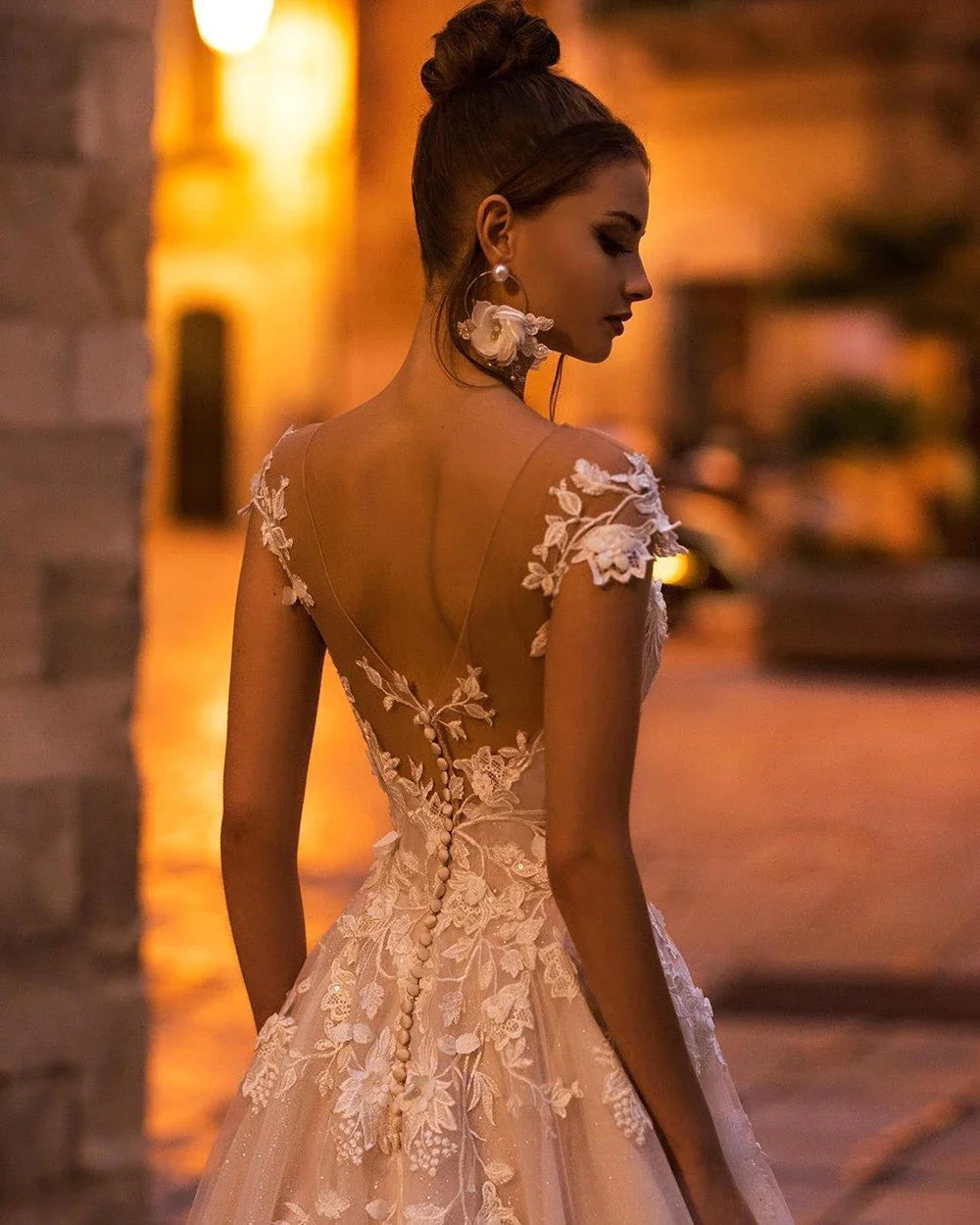 Boho Wedding Dress | Lace Off Shoulder Bridal Gown