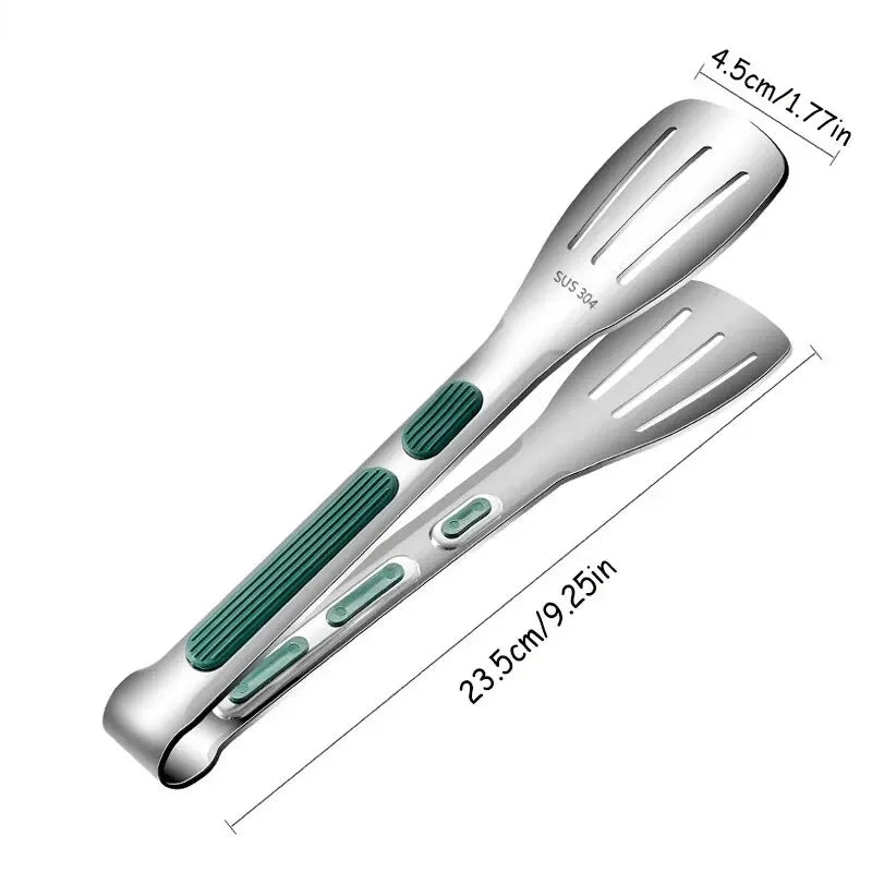Stainless steel food tongs non-slip design