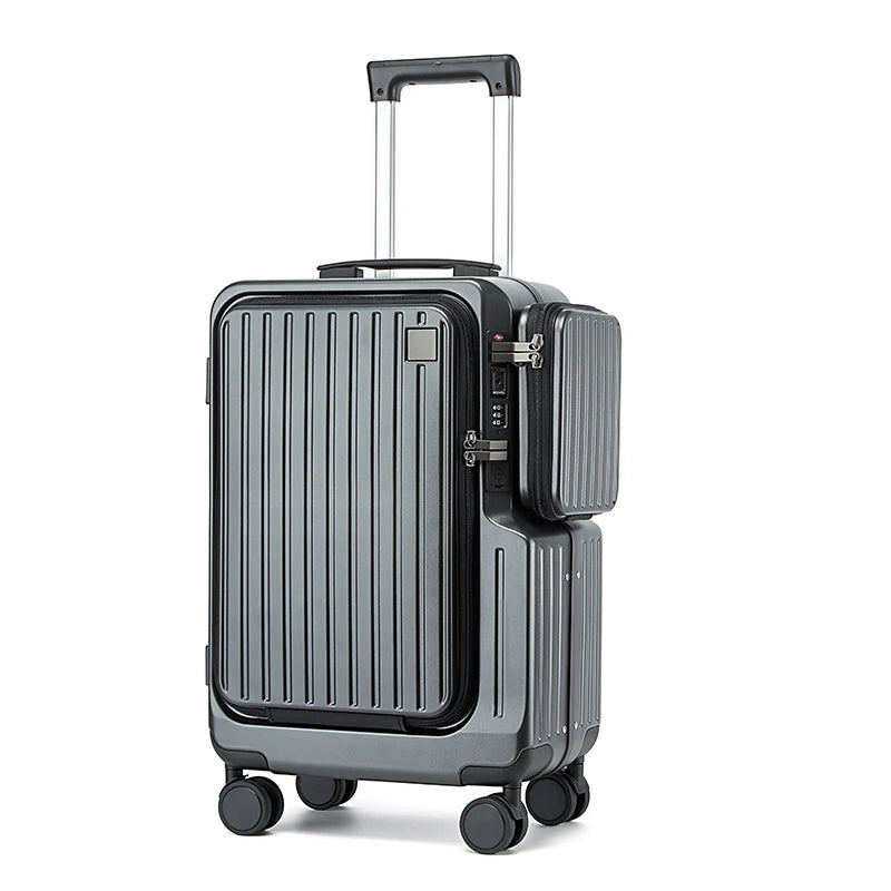 20-inch carry-on suitcase front opening design