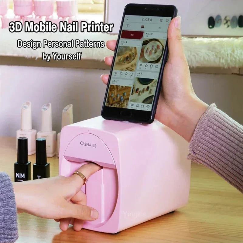 Impresora de uñas 3D inteligente portátil, máquina de pintura de uñas móvil, resolución de impresión de 2400DPI, soporte WiFi, bricolaje para salón de uñas en casa