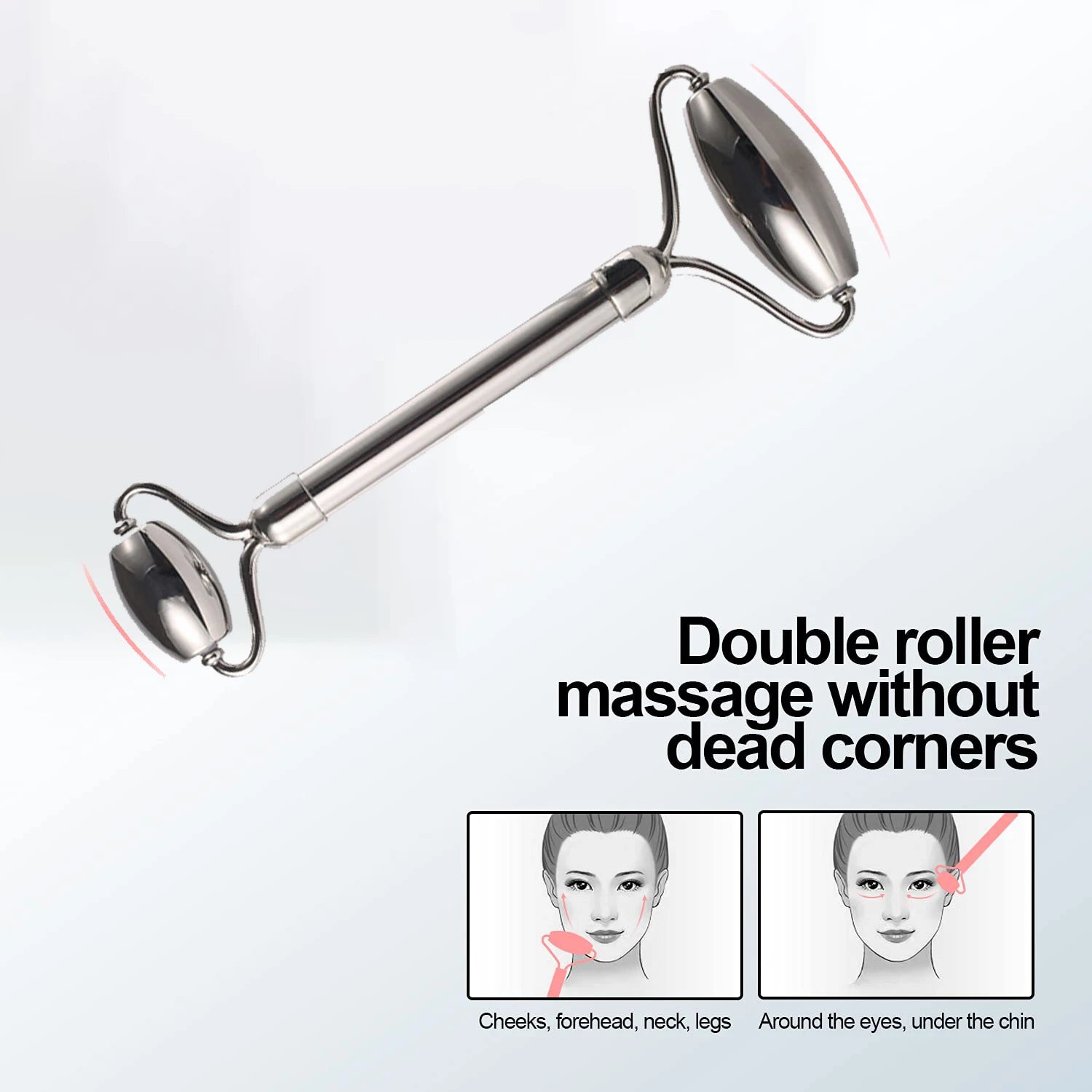 Ice Roller and Gua Sha Set - Stainless Steel with Facial Massage Mold