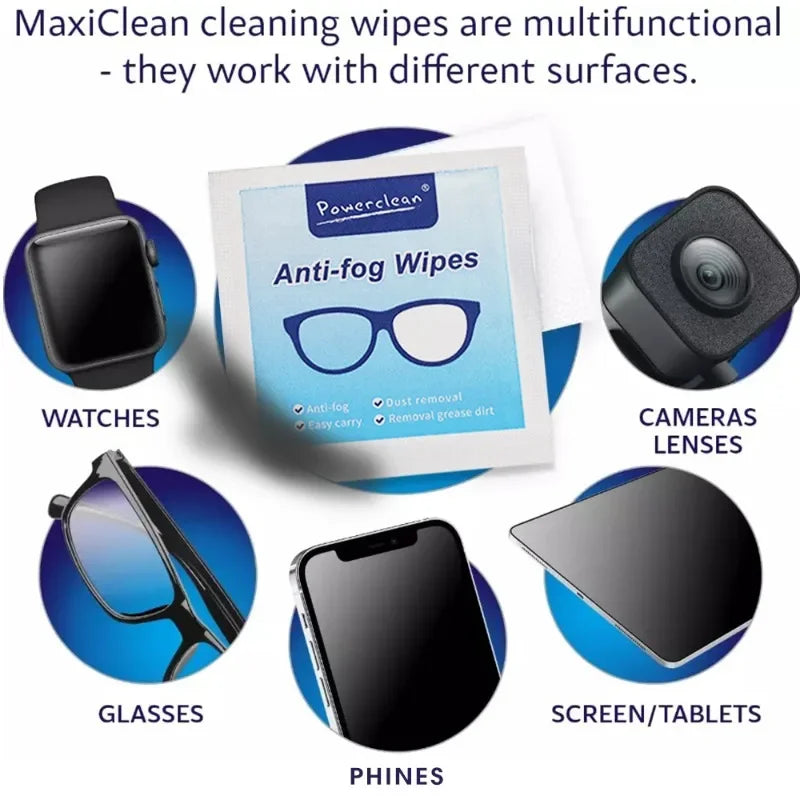 10/100 Pcs. Disposable Anti-Fog Anti-Fog Dust Remover Lens Cleaning Wipes for Sunglasses and Phone Screens