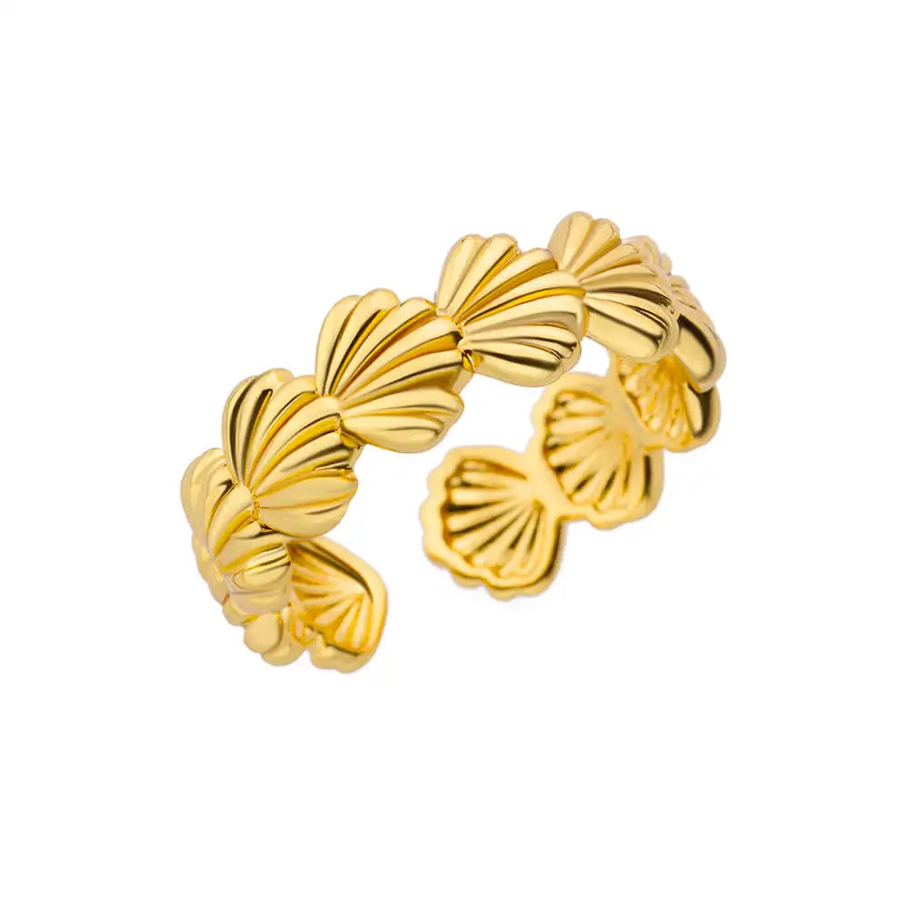 Stainless Steel Ring. Gold Finish. Classic Luxury Design