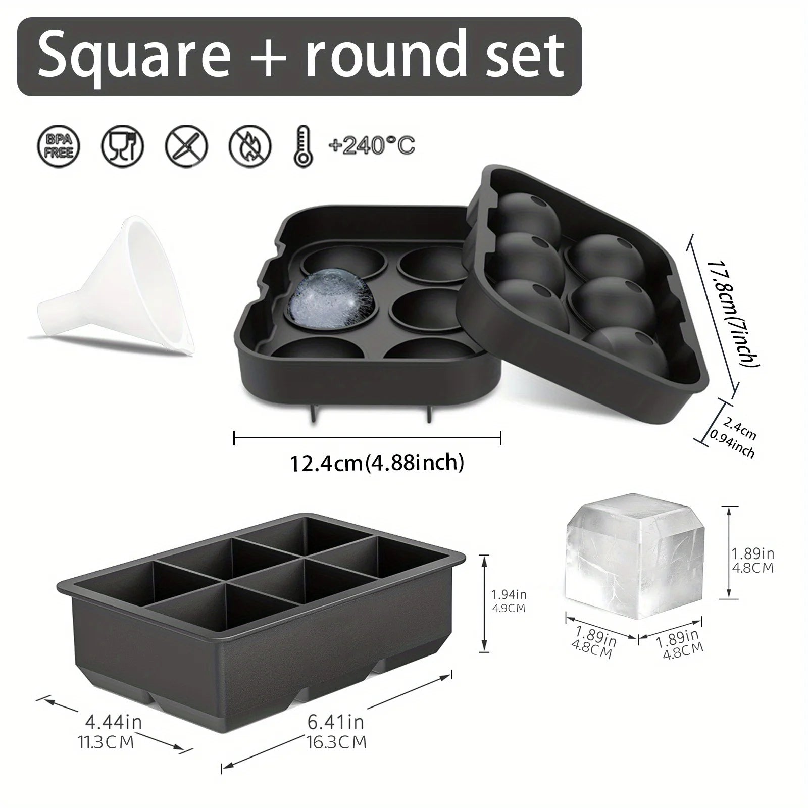 Silicone ice mold flexible ice tray
