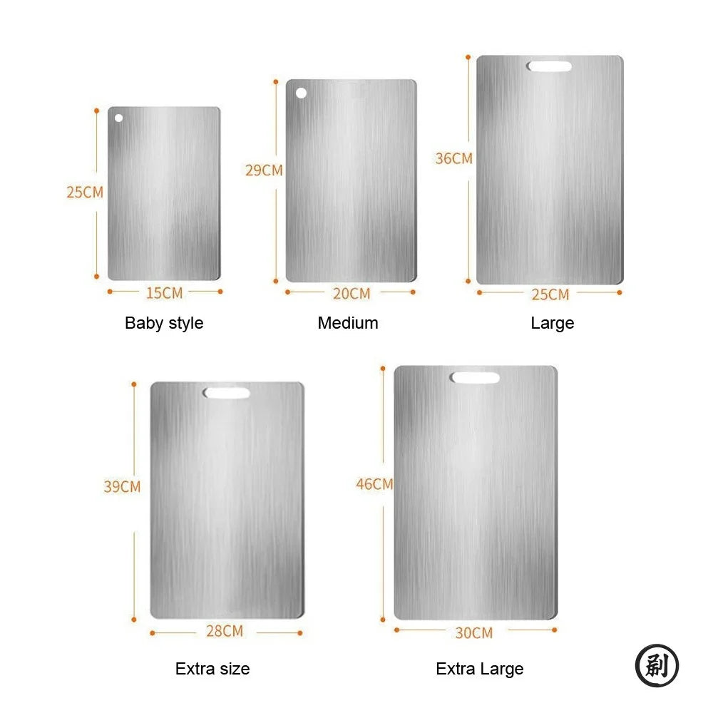 Stainless steel cutting board double sided