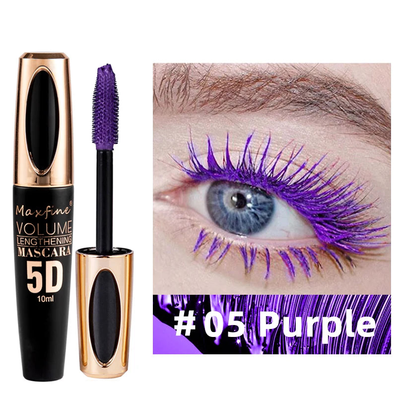 5D Silk Mascara, Waterproof for Lengthening & Volumizing Black Lashes