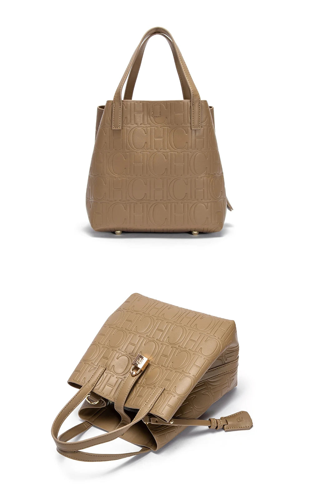 CH Women's Tote Bag | with Stamped Steel Texture, Handbag, Large Capacity