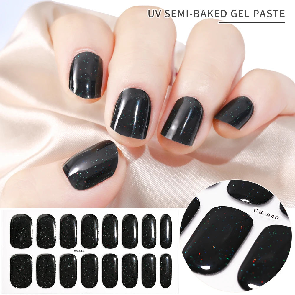 Semi-Cured Gel Nail Wraps with French Tips, Long Lasting for Nail Art & Extensions