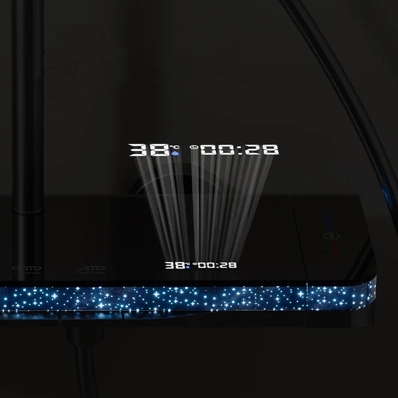 LED Shower Mixer Tap with 4 Functions and Temperature