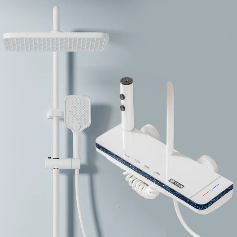 LED Shower Mixer Tap with 4 Functions and Temperature