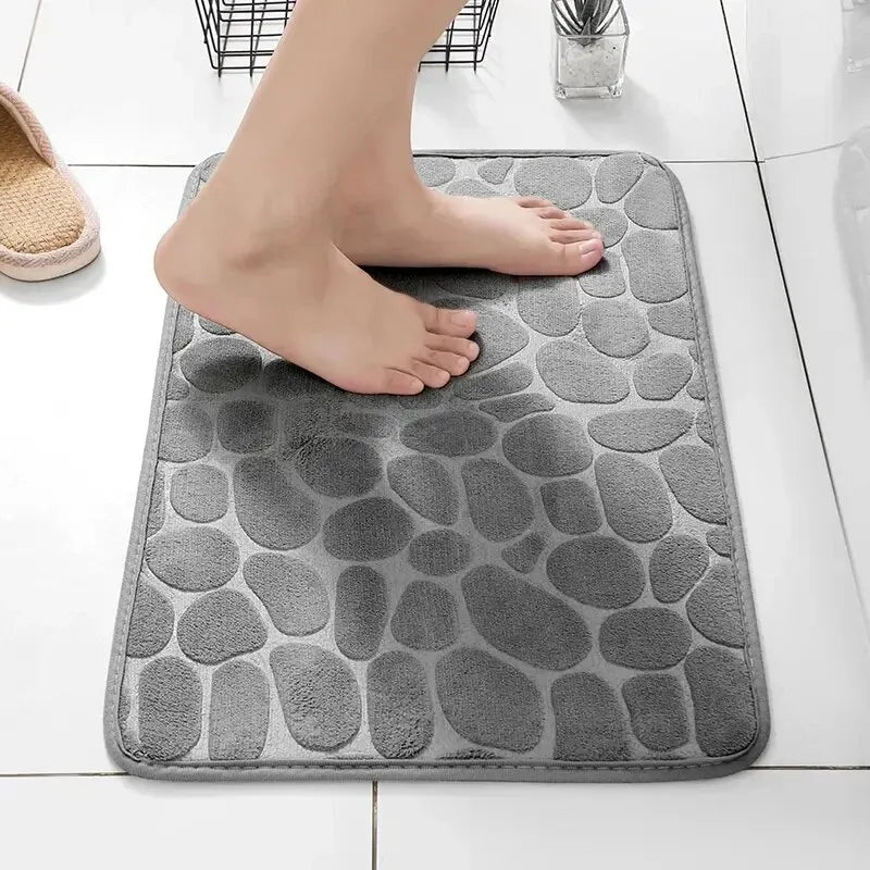 Pebble bath mat non-slip design