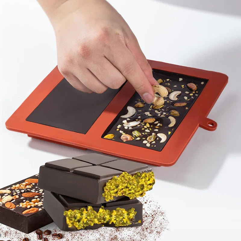 Silicone chocolate bar mold for thick tablets