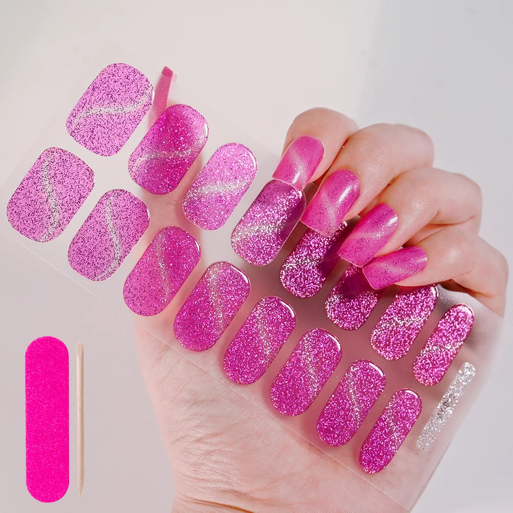 Semi-Cured Gel Nail Wraps with French Tips, Long Lasting for Nail Art & Extensions