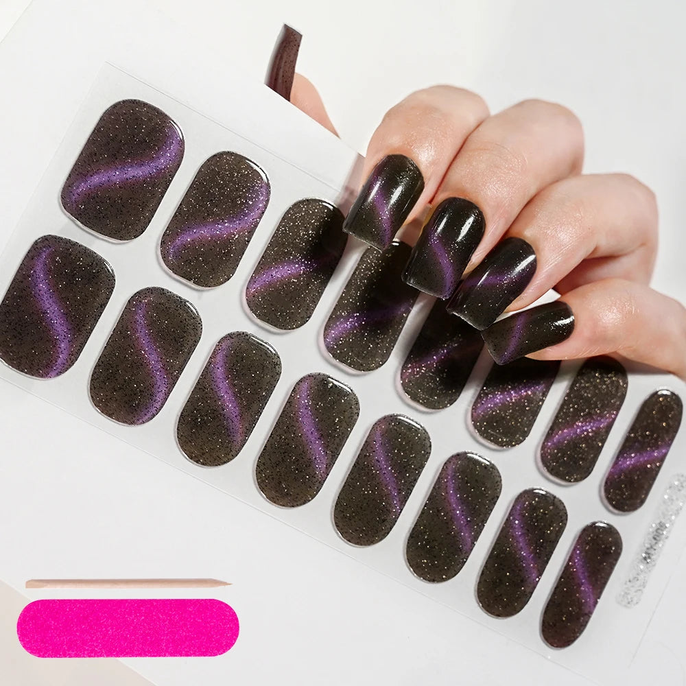 Semi-Cured Gel Nail Wraps with French Tips, Long Lasting for Nail Art & Extensions