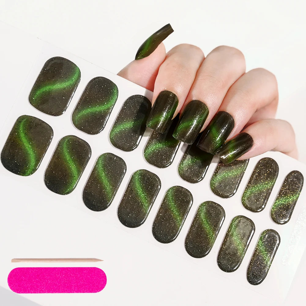 Semi-Cured Gel Nail Wraps with French Tips, Long Lasting for Nail Art & Extensions