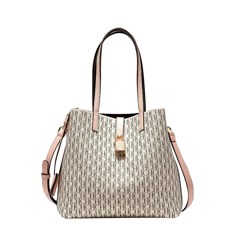 Large Capacity Women's Handbag, Tote Shoulder Bag with Letter Design, Elegant and Versatile for Daily Use, Work and City
